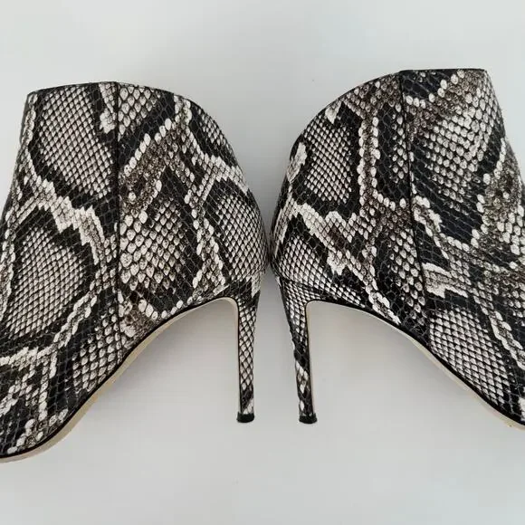 Giuseppe Zanotti Tysha Snake Embossed Leather Ankle Boots 37.5 (US7.5)